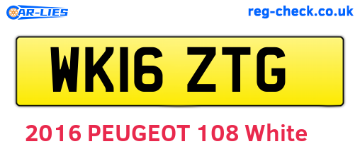 WK16ZTG are the vehicle registration plates.