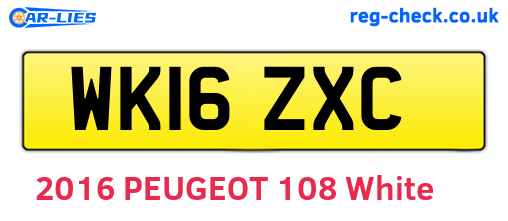 WK16ZXC are the vehicle registration plates.