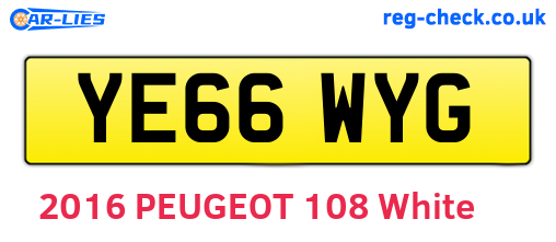 YE66WYG are the vehicle registration plates.