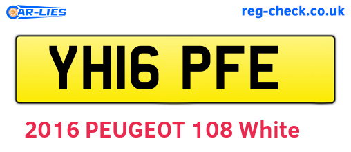 YH16PFE are the vehicle registration plates.
