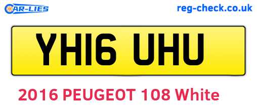 YH16UHU are the vehicle registration plates.