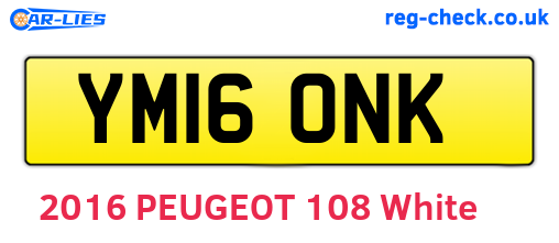 YM16ONK are the vehicle registration plates.