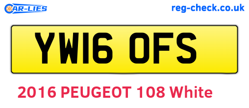 YW16OFS are the vehicle registration plates.