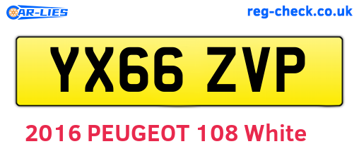 YX66ZVP are the vehicle registration plates.