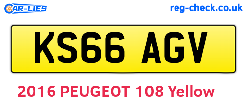 KS66AGV are the vehicle registration plates.