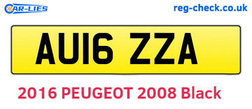 AU16ZZA are the vehicle registration plates.
