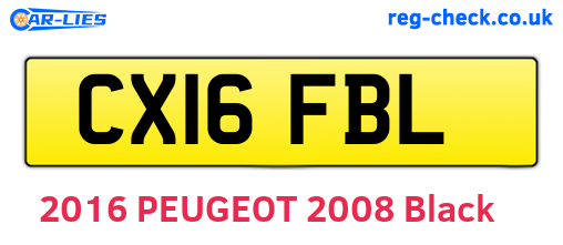 CX16FBL are the vehicle registration plates.