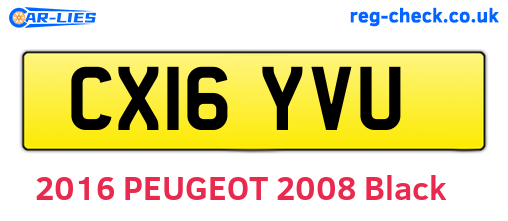 CX16YVU are the vehicle registration plates.