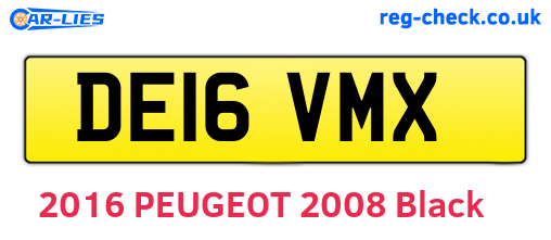DE16VMX are the vehicle registration plates.