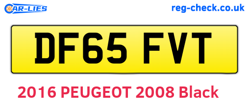 DF65FVT are the vehicle registration plates.