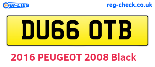 DU66OTB are the vehicle registration plates.
