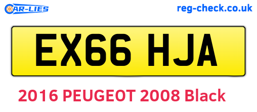 EX66HJA are the vehicle registration plates.