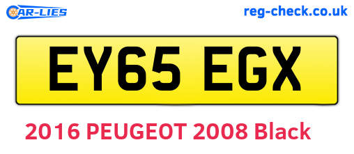 EY65EGX are the vehicle registration plates.