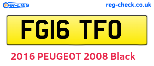 FG16TFO are the vehicle registration plates.