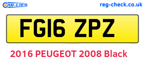 FG16ZPZ are the vehicle registration plates.