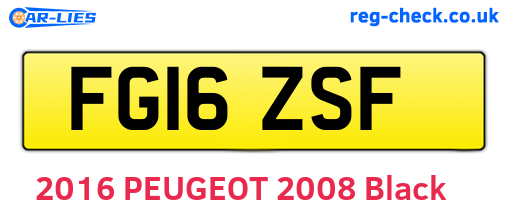 FG16ZSF are the vehicle registration plates.