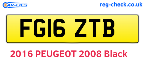 FG16ZTB are the vehicle registration plates.
