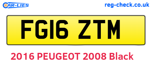 FG16ZTM are the vehicle registration plates.