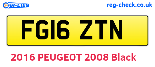 FG16ZTN are the vehicle registration plates.