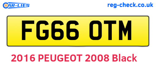FG66OTM are the vehicle registration plates.