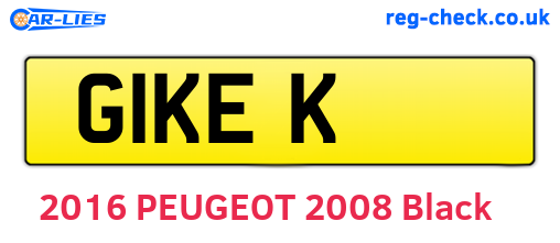 G1KEK are the vehicle registration plates.