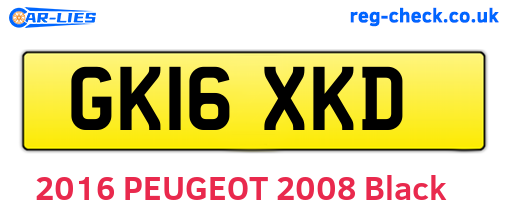 GK16XKD are the vehicle registration plates.