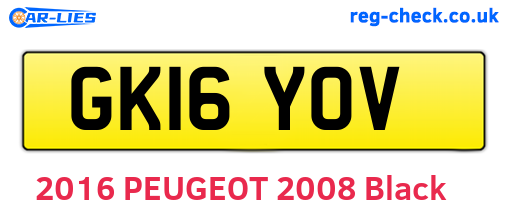 GK16YOV are the vehicle registration plates.