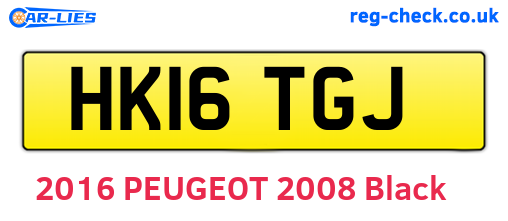 HK16TGJ are the vehicle registration plates.