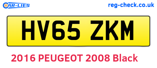 HV65ZKM are the vehicle registration plates.