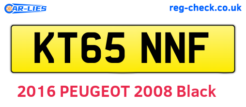 KT65NNF are the vehicle registration plates.