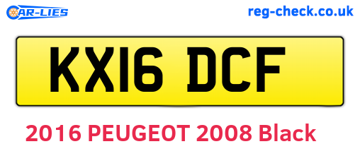 KX16DCF are the vehicle registration plates.