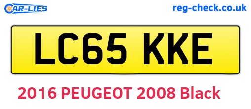 LC65KKE are the vehicle registration plates.