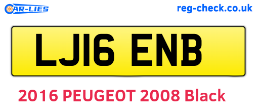 LJ16ENB are the vehicle registration plates.