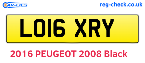 LO16XRY are the vehicle registration plates.