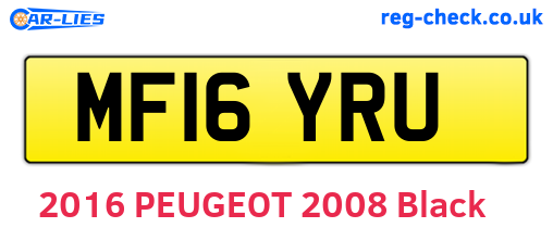MF16YRU are the vehicle registration plates.