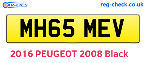 MH65MEV are the vehicle registration plates.