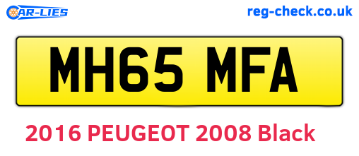 MH65MFA are the vehicle registration plates.