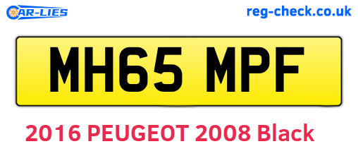 MH65MPF are the vehicle registration plates.