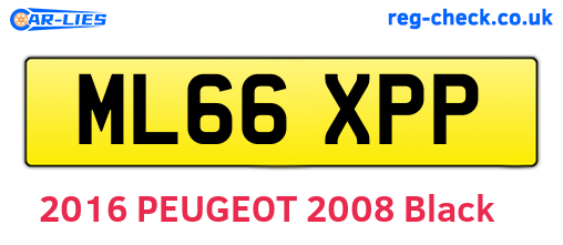 ML66XPP are the vehicle registration plates.