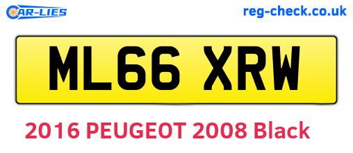 ML66XRW are the vehicle registration plates.