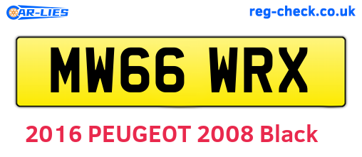 MW66WRX are the vehicle registration plates.