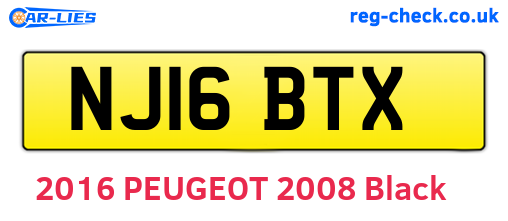 NJ16BTX are the vehicle registration plates.