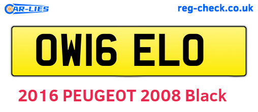 OW16ELO are the vehicle registration plates.