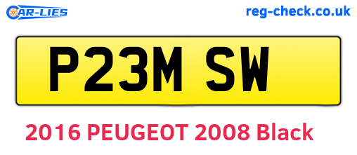 P23MSW are the vehicle registration plates.