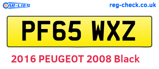 PF65WXZ are the vehicle registration plates.
