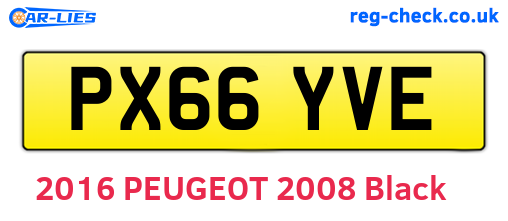 PX66YVE are the vehicle registration plates.