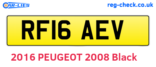 RF16AEV are the vehicle registration plates.