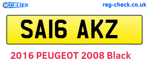 SA16AKZ are the vehicle registration plates.