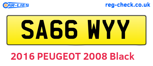 SA66WYY are the vehicle registration plates.