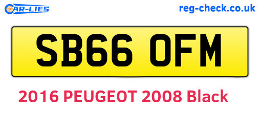 SB66OFM are the vehicle registration plates.